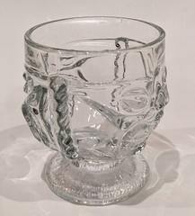 Vintage Tiki Two Faced Goblet Glass, Happy Sad Face, Cocktails Hawaiian 4.5″ Tap