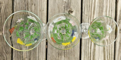 7 VTG Bohemian Royal Danube RDZ19 Painted Floral Glasses 2 Water 4 Wine 1 Flute