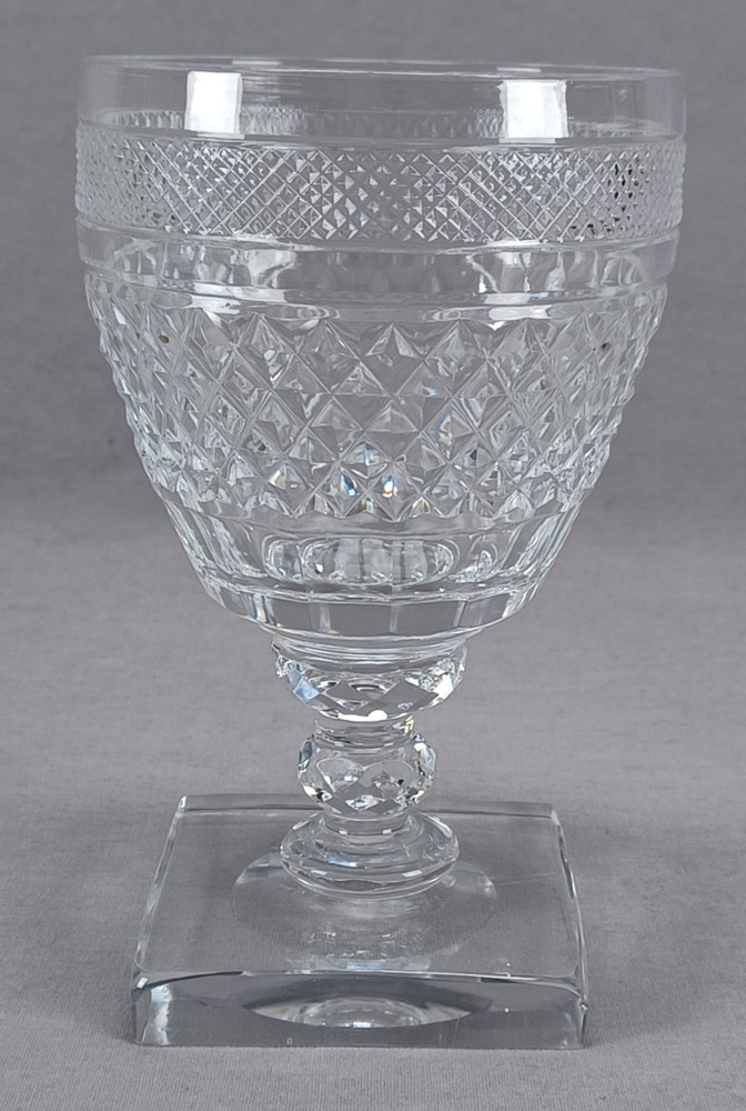 Antique Anglo Irish Cut Diamonds & Panels Glass Rummer Circa 1820s B