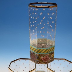 Vintage MacKenzie Childs Cry – Garland Formal Dot – 4 Glass Highball Tumblers
