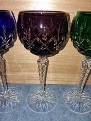 4-Vntg 1970s Ajka Cut Crystal Arebella Hock Wine Glasses-All In Mint Condition!!