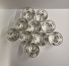 Set Of 10 Black & Gold Geometric Motif Old Fashioned Rocks Cocktail Glasses 6 oz