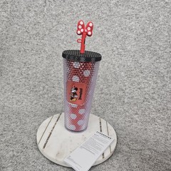 Starbucks Disneyland Resort Minnie Mouse Studded Tumbler 2024 24oz Straw Cup New