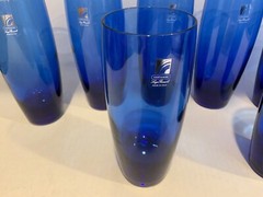 Luigi Bormioli Michelangelo Tumbler Cobalt Blue 14 oz Highball Glass Set of 8