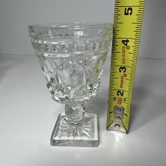 Indiana Glass Colony Park Lane Clear Pedestal Water Glass circa 40s, 4.5” NICE