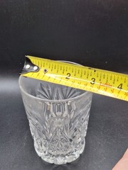 American Brilliant 3 3/4″ Hand Cut Crystal Pinwheel Whiskey Glass Tumbler