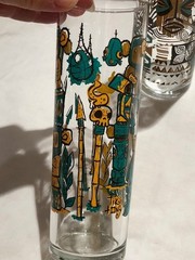 Tikiland Trading Co Tiki Tony Tall Highball Glasses Set of 4 Cocktail Tumblers