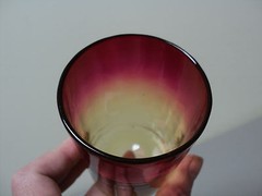 GORGEOUS SET/6 19th C. MT. WASHINGTON AMBERINA AMERICAN ART GLASS TUMBLERS