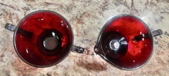 Anchor Hocking Cream and Sugar Royal Ruby Red Glass MCM Vintage