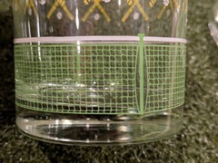 Vintage Libbey Signed J. Scott Tennis Lowball Glasses Set Of 2