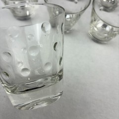 VTG Lot of 7 Hazel Atlas 3.5″ Tall Inverse Raised Polka Dots Highball Glasses