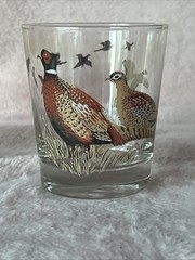 VTG Set Of 2 Pheasant Whiskey Glasses