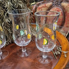 Artland Lemon Lime Fruit Slices Hurricane Glass Set