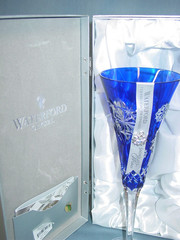 Waterford Snowflake Wishes FRIENDSHIP Champagne Flute Cobalt Seventh Edition