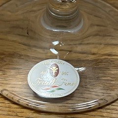 2 Cristalleria Ocean Blue Goblets Made In Italy