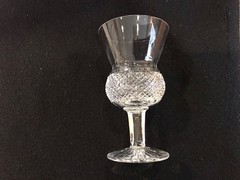 Edinburgh Scottish Crystal Glass Thistle Pattern Wine Goblet Glass 5 1/4″ tall