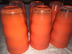 RARE Set Of 6 DANSK Kitchen RIO Ripple Wave ORANGE 16oz Crystal TUMBLERS 6″ Tall