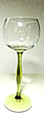 Green Lady Leg Stemmed-Hand Blown Clear Bowl Liqueur or Cordial 7″ Tall Glass