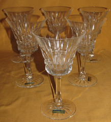 Set of 6 Villeroy and Boch Cut Crystal Water Glasses Royal Service 17cm