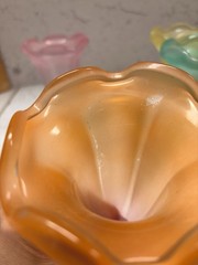 Vtg 1950s Libbey Ka-Dinks Frosted Parfait Glasses Set of 4 Pastel Ombre MCM Cups