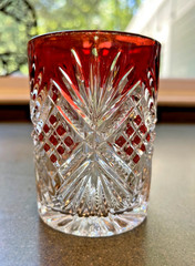 Antique Bryce Bros-EAPG Victorian Ruby Flash ‘Diamond Starburst’ Tumbler 1884