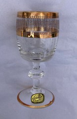 6 Vintage NEW Crystal Gold Intricate Design Bohemian Glass Liqueur Glasses 1.5oz