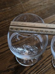 Pair Vtg HEAVY Galway Crystal Cognac Brandy Snifter Etched Swirl Glass 5” OLD