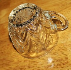 Jeannette Glass Co ~ FEATHER CLEAR #3200 PUNCH CUPS – 1950’S – 5 OZ – Set of 4