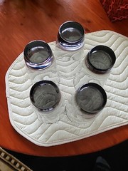 Set of 5 Vintage Mid Century Modern Classic Set of 5 Gray Glasses 6″