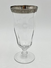 Set of 4 Tiffin-Franciscan Minton Clear Platinum Rim Iced Tea Glasses MCM Bar