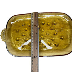 Vintage Crystal 4 Piece Snack Set Informal Pebble Yellow Continental Can Co. USA