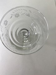 Rock Sharpe Cut Glass Wine Cocktail Tall Stem 6 1/4″ Vtg Libbey