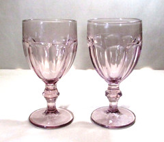 LIBBEY GLASS COMPANY SET OF 2 PLUM (LIGHT PURPLE) 11 OUNCE WATER GOBLETS