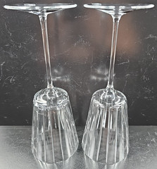 2 Rogaska Avenue All Purpose Goblets Set Crystal Vertical Cut Clear Stemware Lot