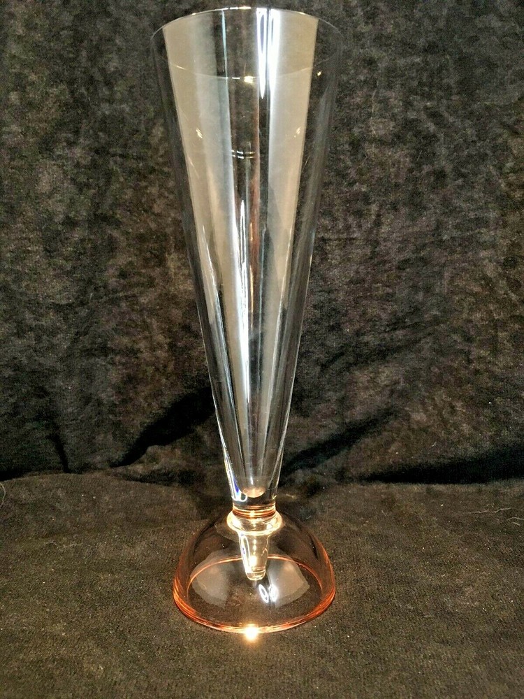 Vintage Luigi Bormioli Tintoretto Handblown Wine Water Glass Pink Geometric Base