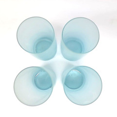 Set of 4 Vintage Ice Blue Frosted Beverage/Drinking Glasses/Tumblers 6″Tall