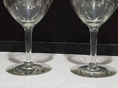 RARE- SET OF 2- Elegant Glass Central Glass Works Etch 11 Water Goblets