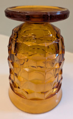 Vintage Indiana Glass Colony Whitehall Cubist Amber Juice Glass Midcentury