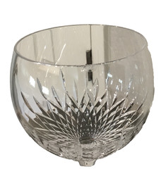 4 STUART MANHATTAN CRYSTAL WTR GOBLETS, Blown glass 8 3/4″ tall balloon shape,