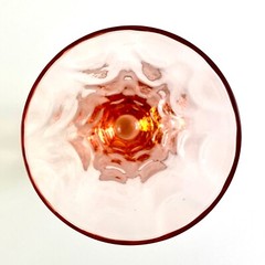 FOSTORIA Loop Optic Pink Crystal Glass Footed Tumbler 1930s Art Deco Very Rare