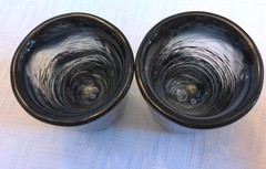 Pair of Vintage Shot Glasses Kosta Boda Mine Ulrica Hydman Vallien Signed Art