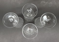 SET 4 ROSENTHAL Crystal ROMANCE II MOTIF Etched 7 5/8″ Water Goblets Glasses #1