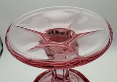 Vintage Noritake Perspective Pink Water Goblets Set of 4 Japan Pressed Glass