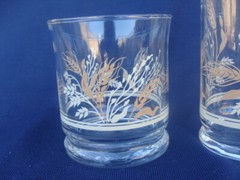 Vtg Libbey Flat Tumblers Lot Of 9 Glasses 3 Sizes 8-12-16 oz Wheat Pattern