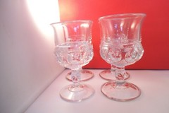 Vintage EAPG Tiffin Kings Crown Clear US Glass Set of 4 Water Goblets
