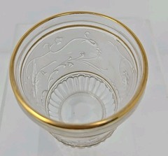 Baccarat French Pressed Glass Tumbler Birds, Floral Design C. 1890