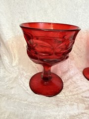 Set Of 4 Fostoria HFM Argus Ruby Red 5” Dessert Glasses – Pristine