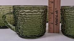 Vintage Anchor Hacking Soreno Avocado Green 8 oz Mugs lowball Tumblers set of 8