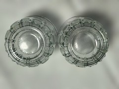 2 Arcoroc France LANCER Clear Vertical Cut On The Rocks Glasses 10.5 oz Vintage
