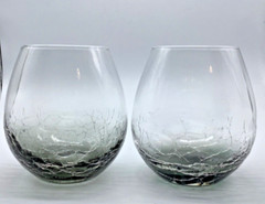 Smoke Crackle Stemless Wine Glass, Pier 1, 4.5″, Set of 2